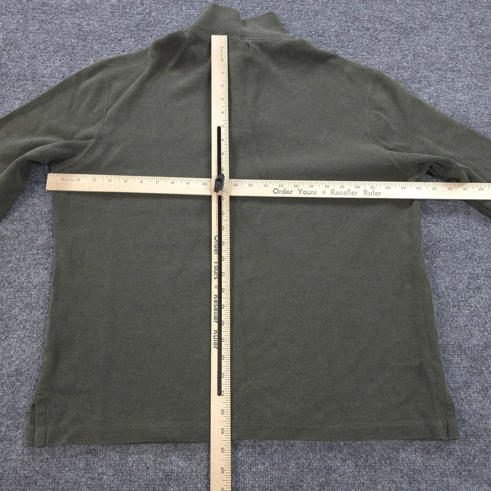 Vintage Polo Ralph Lauren Sweatshirt Mens Large Green 1/4 Zip Mock Neck Pullover